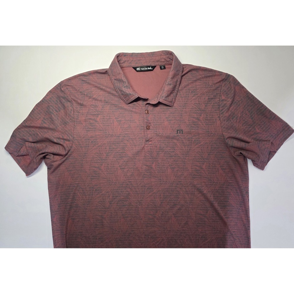 Travis Mathew Mens Size XXL Red Short Sleeve Polo Shirt
